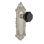 Black Crystal Waldorf Interior Mortise Door Knob with Victorian Long Plate