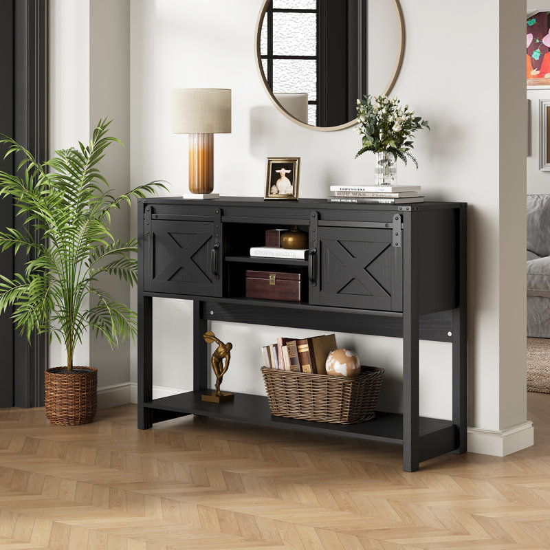 Console en bois 46 po Bragg, Noir