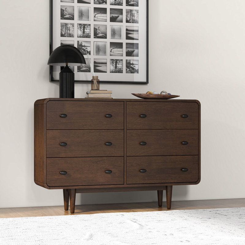 Commode double en bois massif à 6 tiroirs 31,5 po Choteau