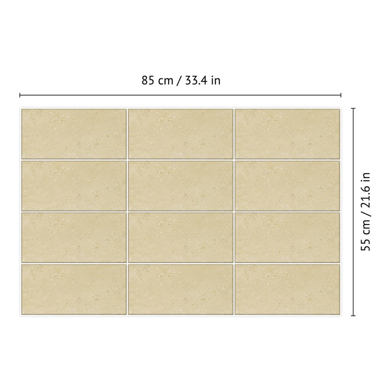 5.5'' W x 11.2'' L Aluminium Film Peel and Stick Subway Tile