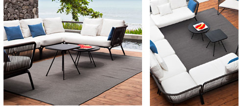 Attol Outdoor Square Coffee Table, Anthracite, 17.63" W x 17.63" L x 19.19" H