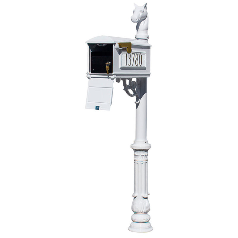 Lewiston Aluminum Post Mounted Mailbox, Yes