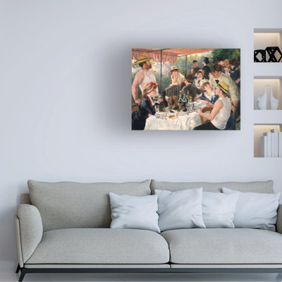 Wrapped Canvas Wall Art - Pierre Renoir 'The Luncheon of the Boating Party' Wall Art for Living Room, Bedroom, or Office Décor - 18x24