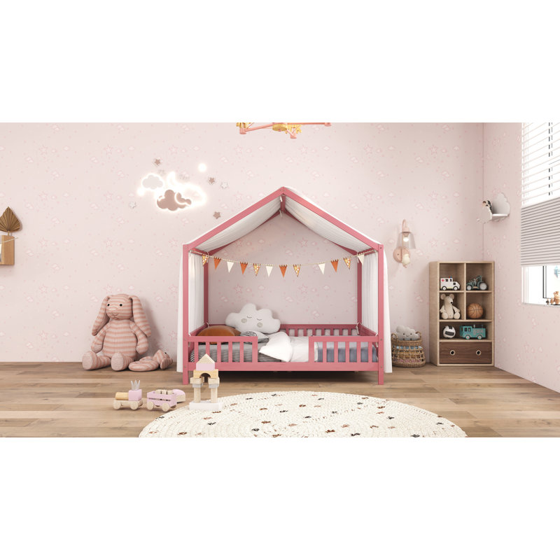 Lit sur pied Montessori, Lit double, Rose