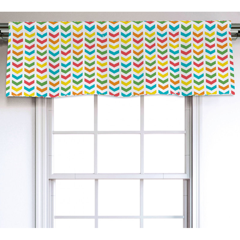 Sateen Geometric Ruffled Window Valance