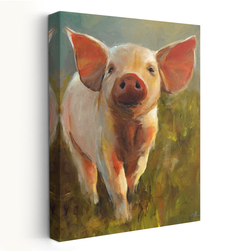 Cochon du matin - Art animaux cochons, H 24 po x l 16 po