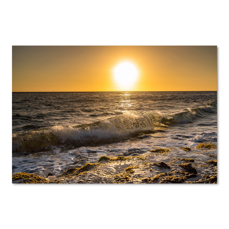 «Tropical Caribbean Island Sunset II», photographie sur toile, H 40 po x l 60 po, Toile tendue