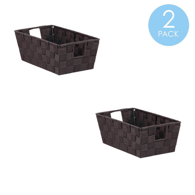 Panier en tissu non tissé, H 5 po x l 12 po x P 7 po, Brun