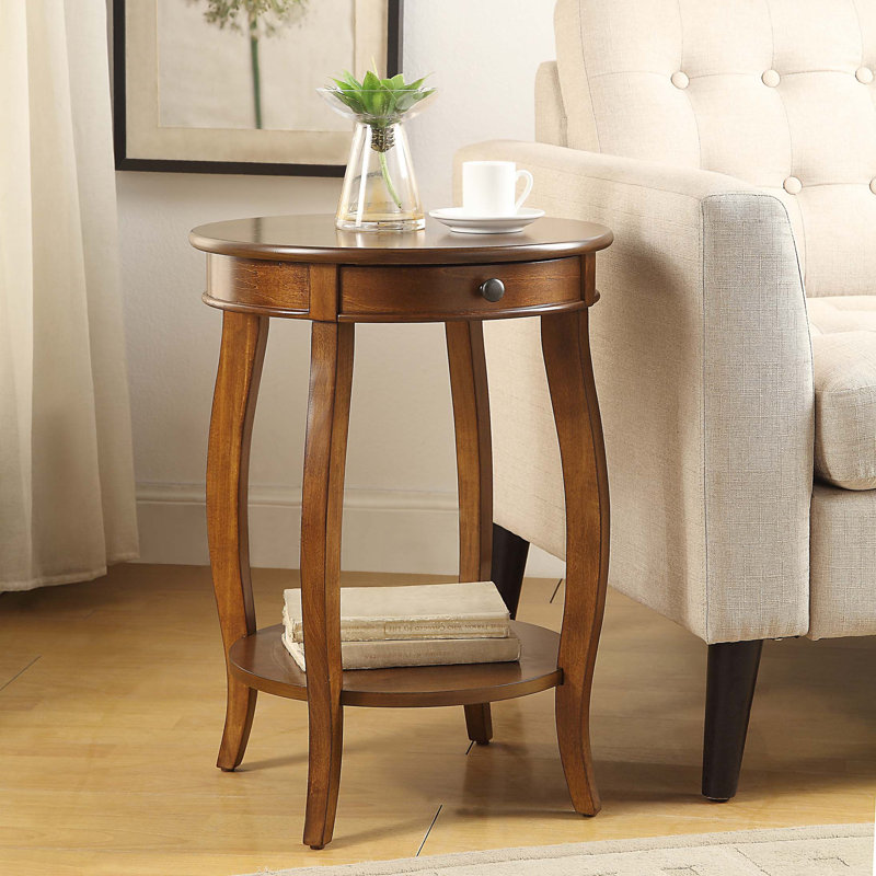End Table with 1-Drawer, Walnut