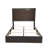 Rustic Accented Dark Gray Oak Queen Bed, Fabric Wrapped, Assembly Required Needed