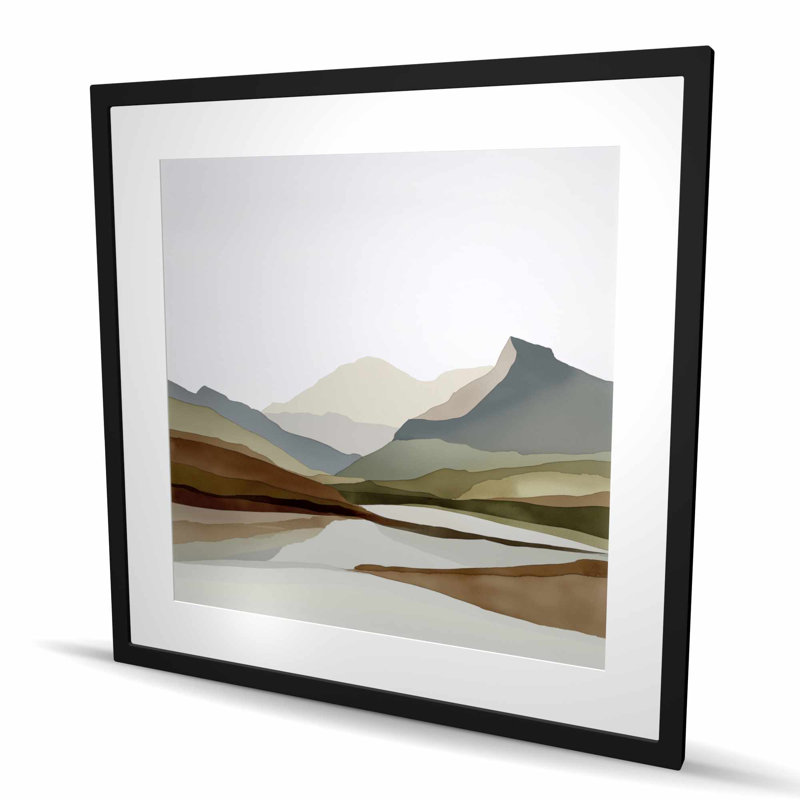 Montagnes - paysages blancs, reproduction encadrée pour décor