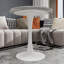 Table d'appoint ronde à plateau en marbre avec base piédestal conique, idéale pour le salon, design minimaliste moderne-2146889041-2146889035