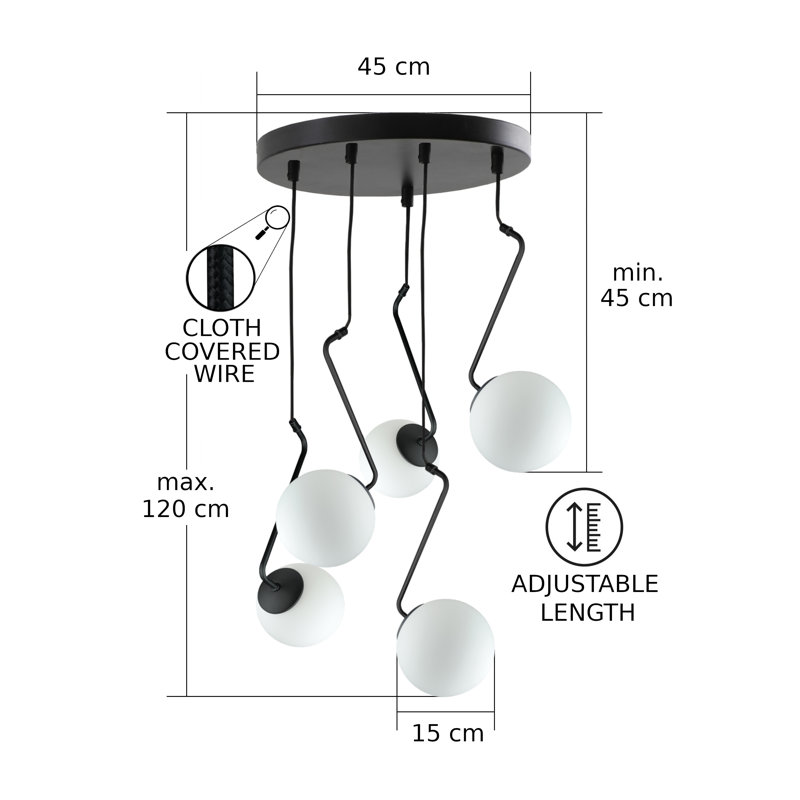 Berek - Light Matte Black Unique/Statement Pendant, 5