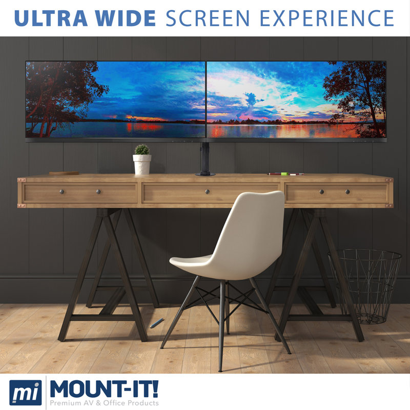 Support de bureau universel ajustable pour 2 écrans Ultrawide