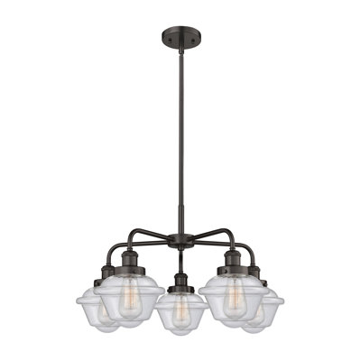 Grourke 5 - Light Glass Dimmable Chandelier