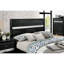 Tête de lit à panneau de style contemporain noir très grand lit 1pc avec de beaux meubles de chambre à coucher-2038914975