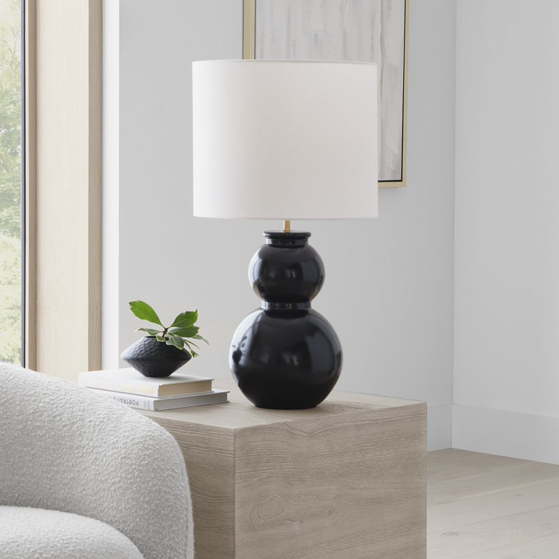 Buckley 1-Light Medium Table Lamp, Gloss Black