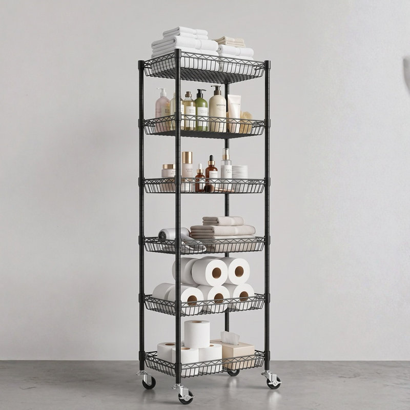 Shelving Unit with Wheels, 160cm H x 30cm W x 41cm D