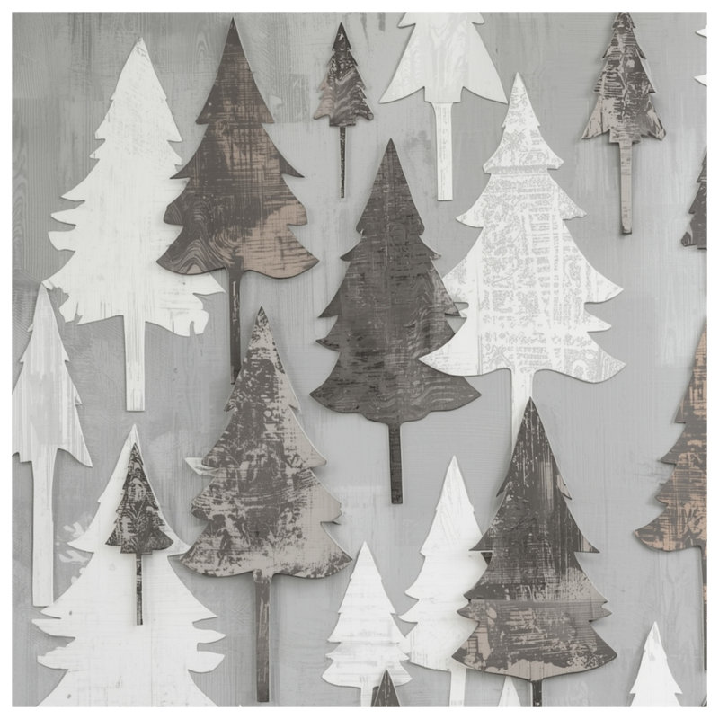 Couvertures de silhouettes grises et blanches, L 60 po x H 80 po
