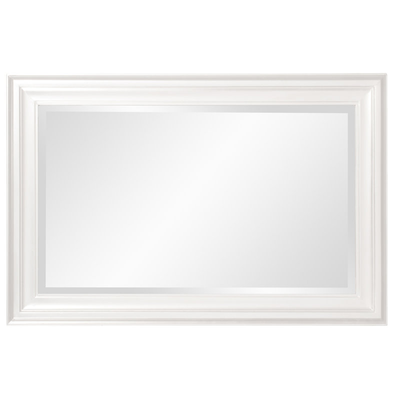 Miroir décoratif biseauté moderne et contemporain Cyrus, Blanc