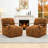 2-Pieces 28.3" Wide Faux Fur Accent Chair,Upholstered Lounge Chair With Curved Wooden Arms,Tight Back & Seat,Armchair For Living Room,Bedroom-123044743
