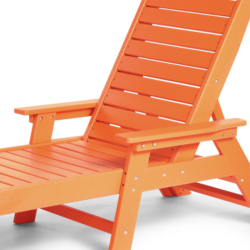 Ensemble de 3 chaises longues inclinables Laguna, Orange