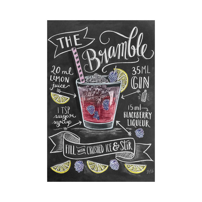 The Bramble Recipe by Lily & Val - Wrapped Canvas Print, Wrapped Canvas, 20.32 cm H x 30.48 cm W