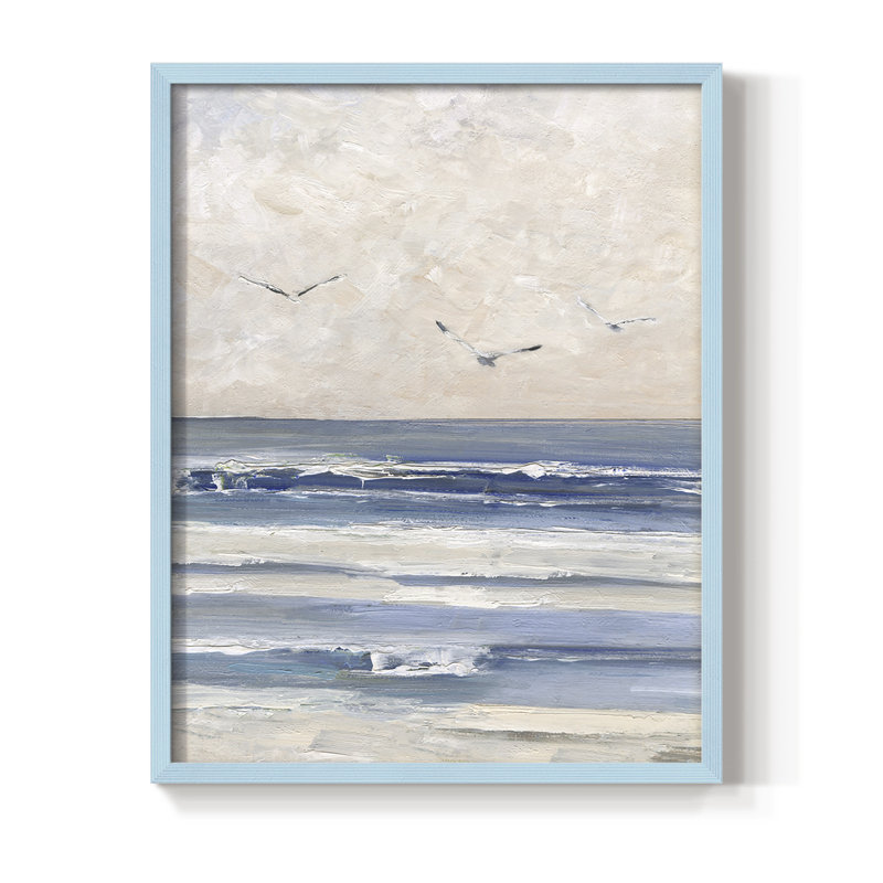 «Soft Morning», reproduction encadrée - bois massif, Bleu, H 10 po x l 8 po