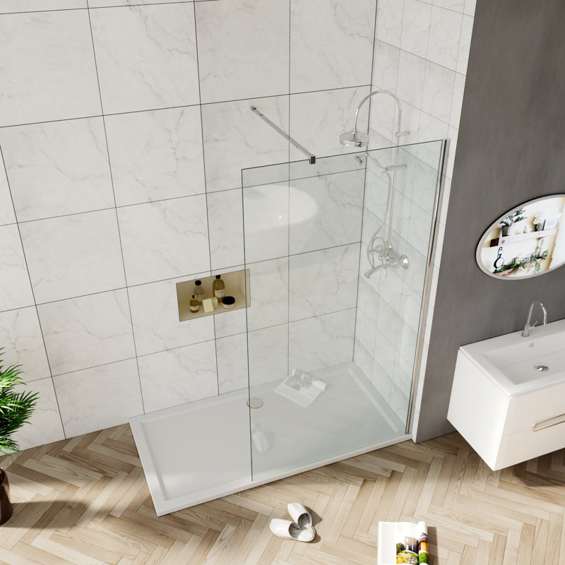Vasta Walk in Wet Room Shower Door, 1850mm H x 800mm W x 1000mm D