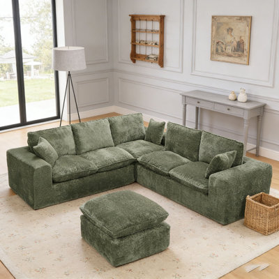107'' Modern Boucle L-shaped Sectional Sofa