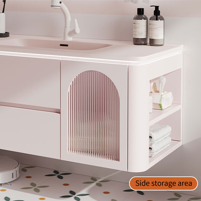 Modern light luxury pink bathroom cabinet