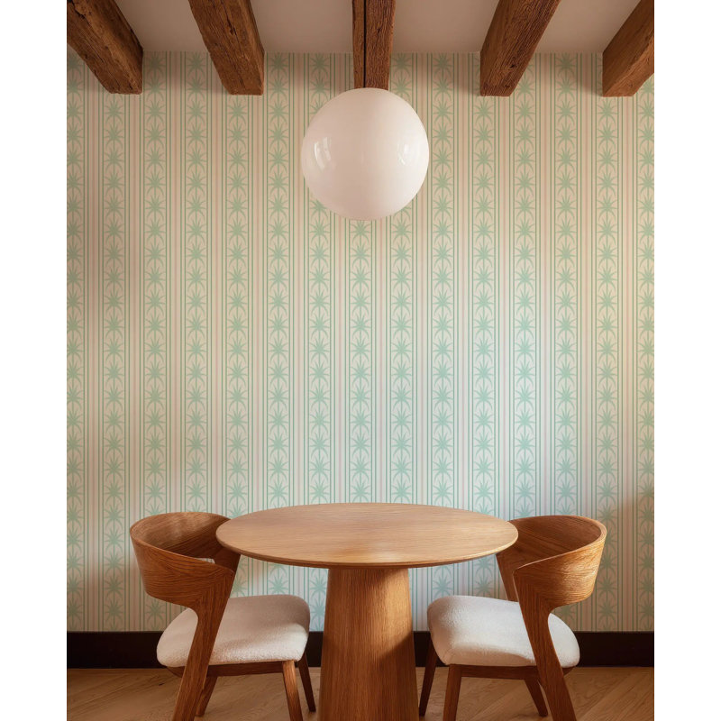 Ocean Drive Stripe - Wallpaper, South Beach Teal, Peel & Stick