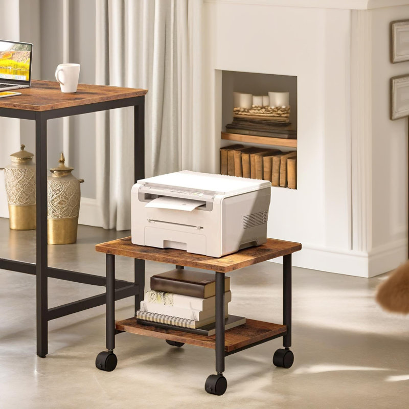 2-Tier Printer Cart with Storage Shelf