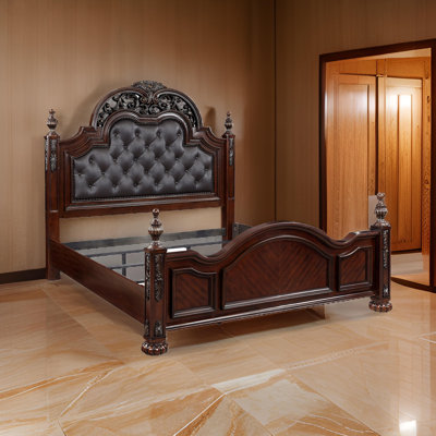 Elene Vegan Leather Platform Bed