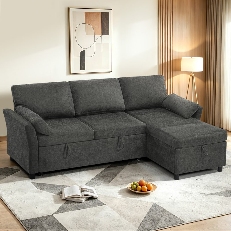 3 Seater Sofa, Gray Fabric
