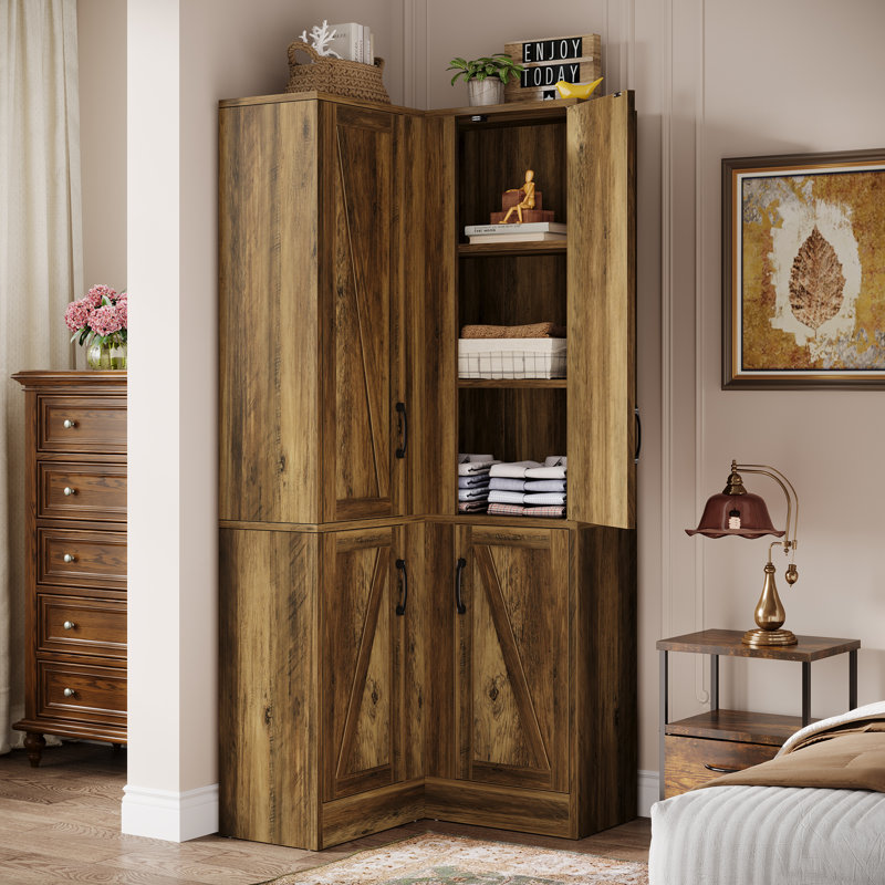 Armoire d'appoint autoportante 70,87 "H, armoire d'angle avec portes