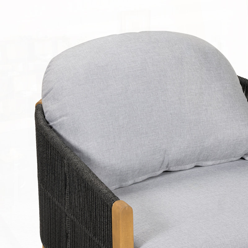Fauteuil club d'extérieur en bois, Gris 1