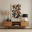 Art mural abstrait en métal beige 86-828219058