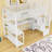 Full Loft Bed With Storage Stair, Wardrobe, L‑Shaped Desk, Shelves, LED Lights And Charging Station-252107389