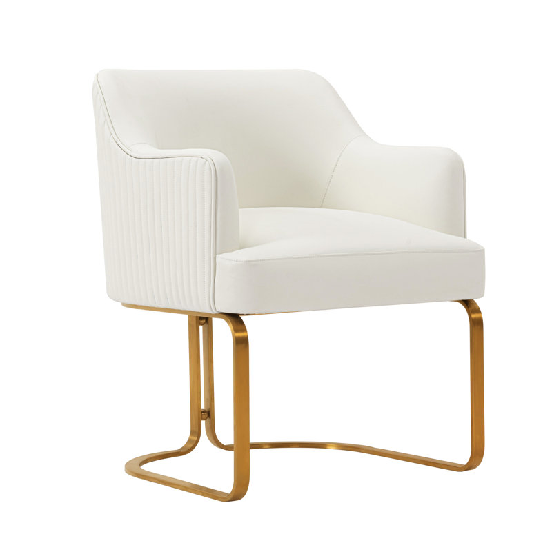 Linets Leatherette Side Chair Dining Chair, 1, Cream