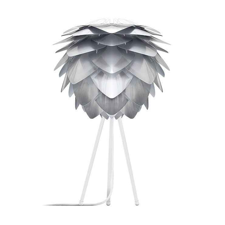 Lampe de table à trépied 19 po Silvia, Blanc, Blanc