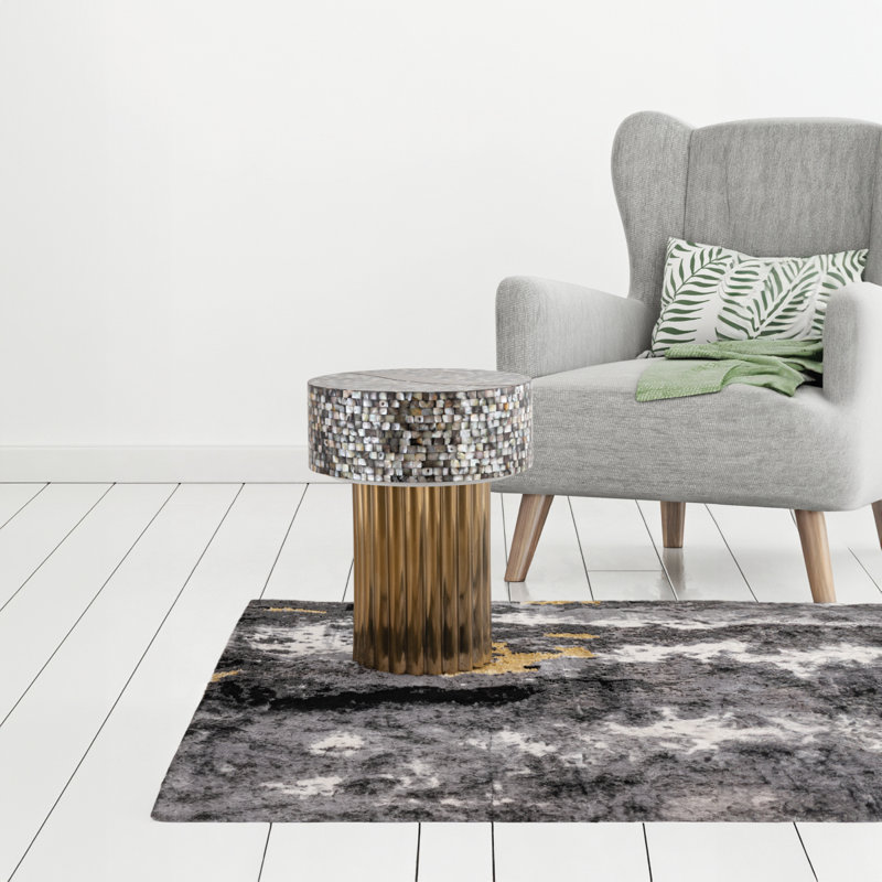 End Table In Silver&Gold