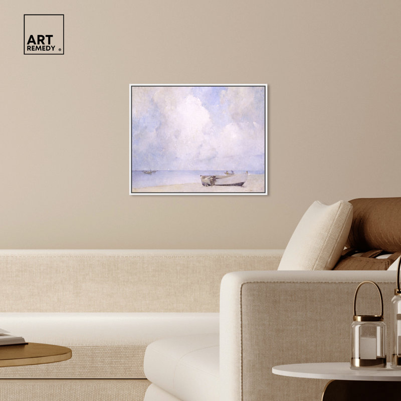 The South Strand by Emil Carlsen Wall Art by Art Remedy, White Framed, 37" H x 46" W