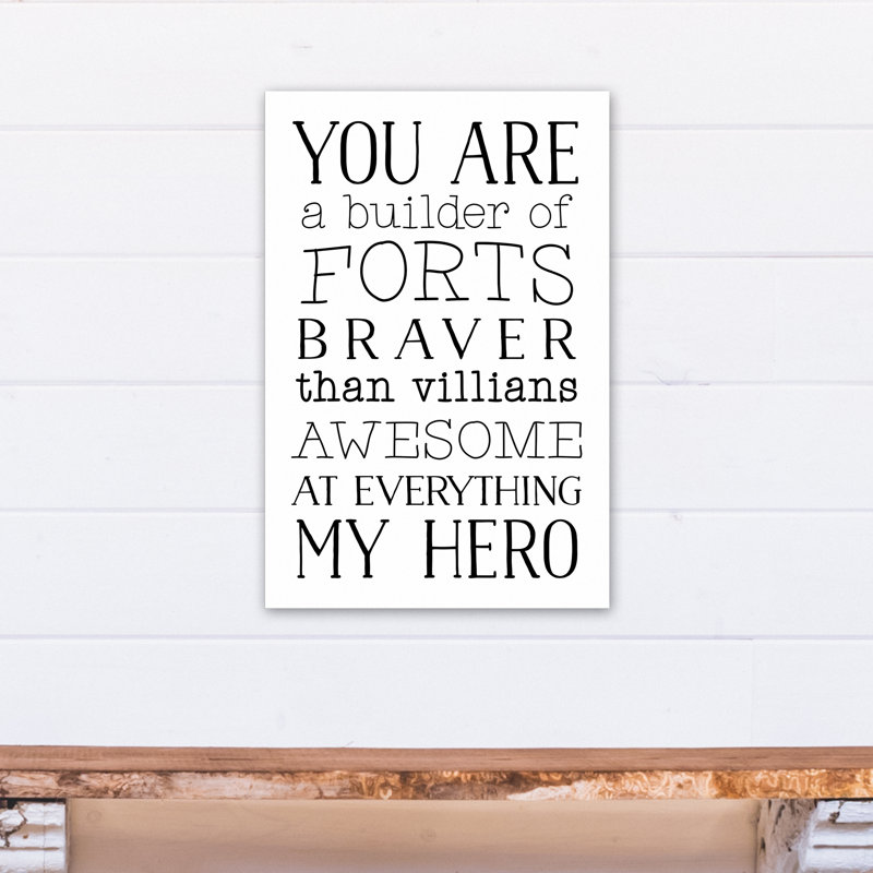 « you is my hero », art encadré Mahar, Toile tendue, H 24 po x l 16 po x P 1,25 po