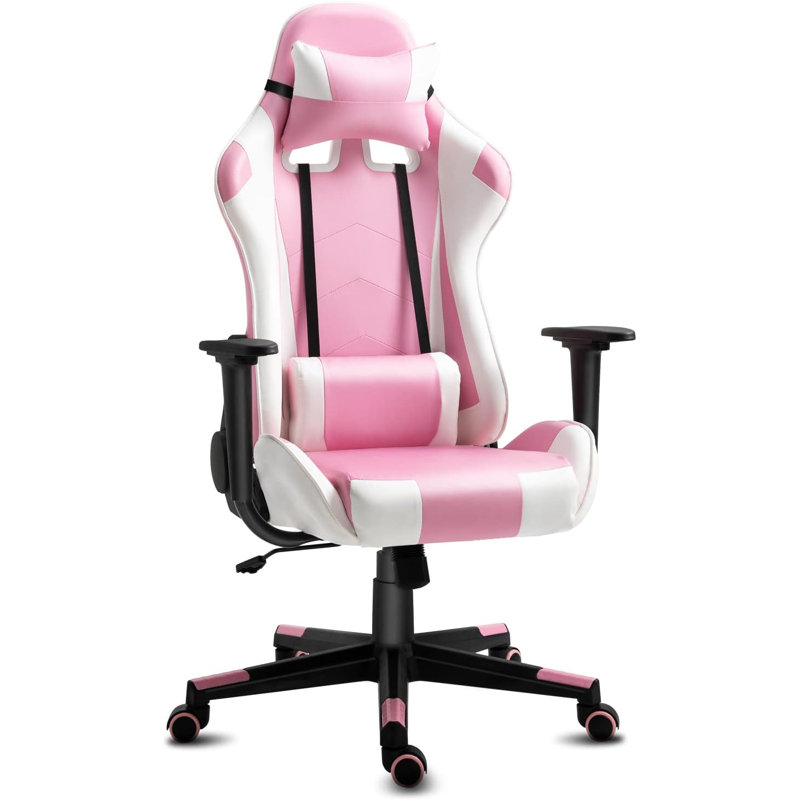 High-Back PC & Racing, Rose / blanc