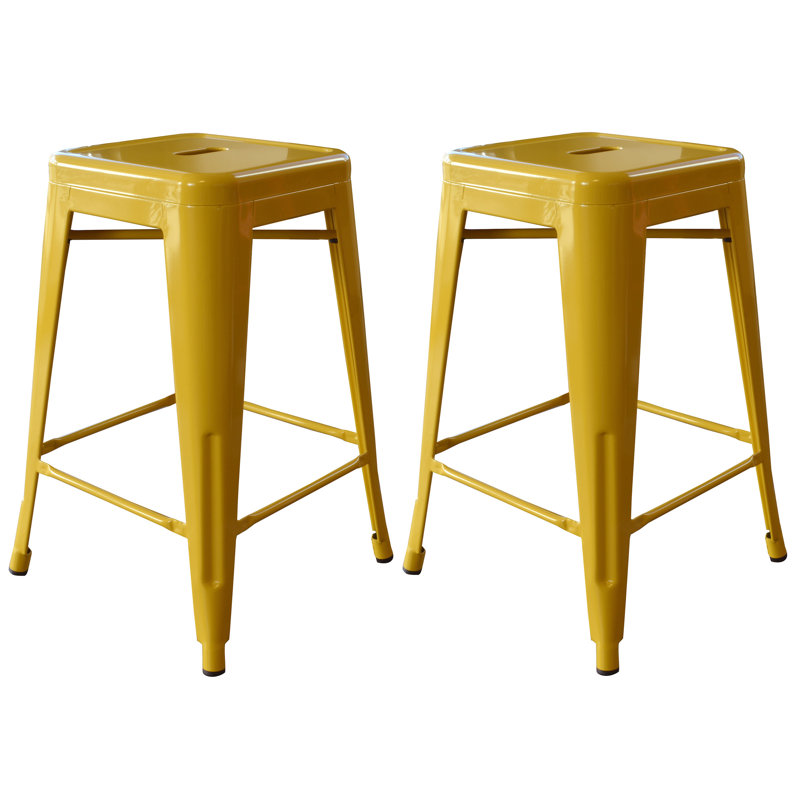 Natascha Counter Stool with Metal Frame, Gold