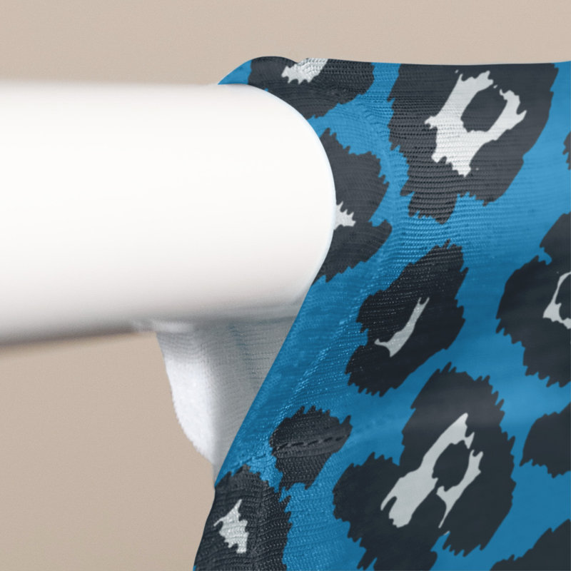Room Darkening Curtain Single Panel, Light Blue/Black/White