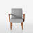 Fabric Accent Arm Chair Set of 2 with Round Wood Table