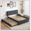 Lit plateforme tapissier avec lit gigogne