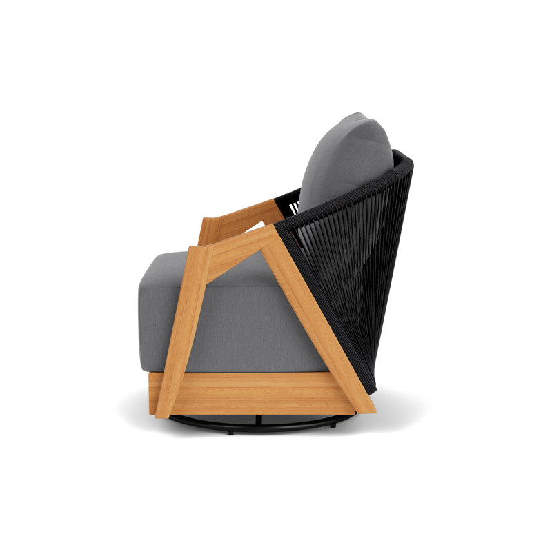Alpine Outdoor Teak Swivel Armchair, Remy Graphite